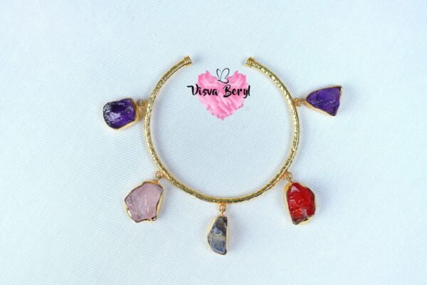 Multicolour raw stone bracelet