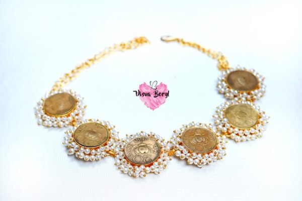 Real coins snow pearls necklace