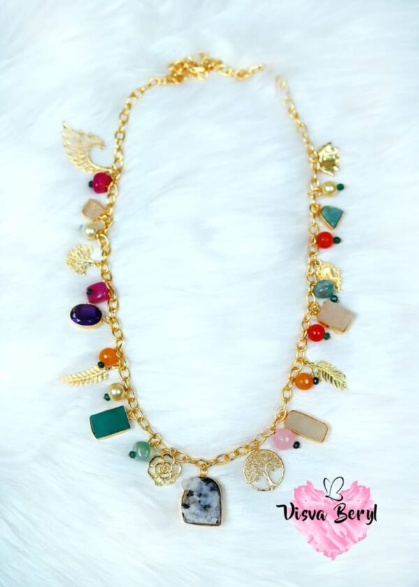 Multicolour charm necklace