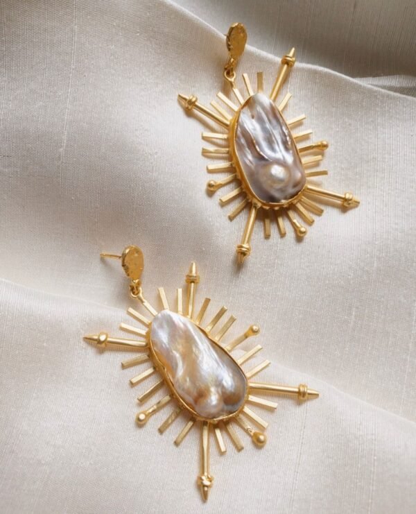 Golden moon earrings