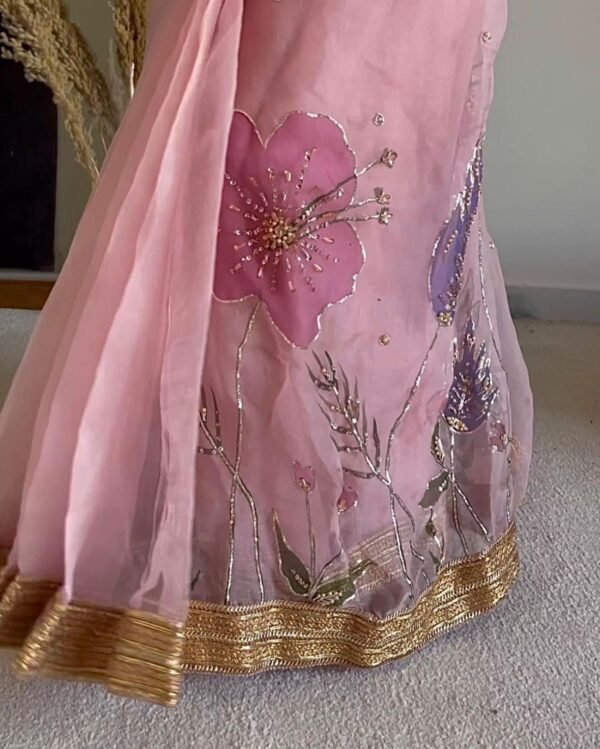 Pure Silk Organza Sari - Image 3