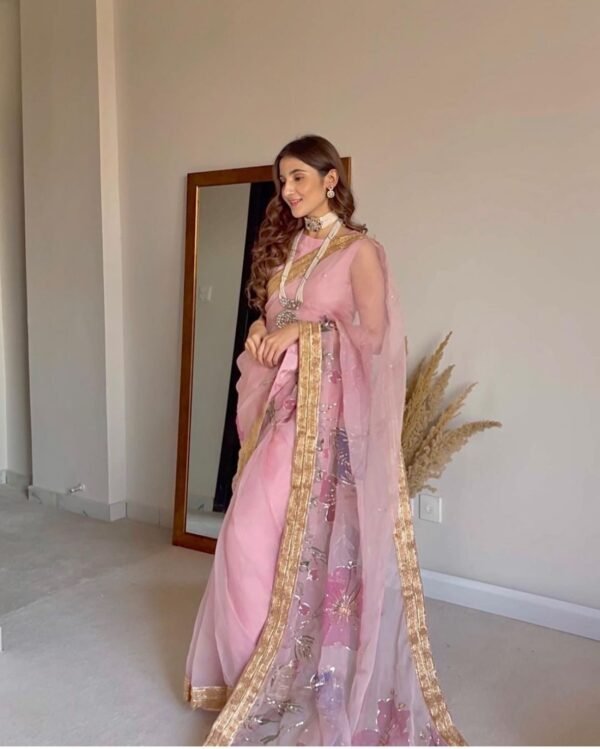 Pure Silk Organza Sari - Image 2