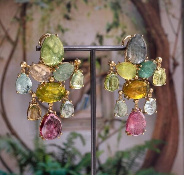 Multi crystal earrings